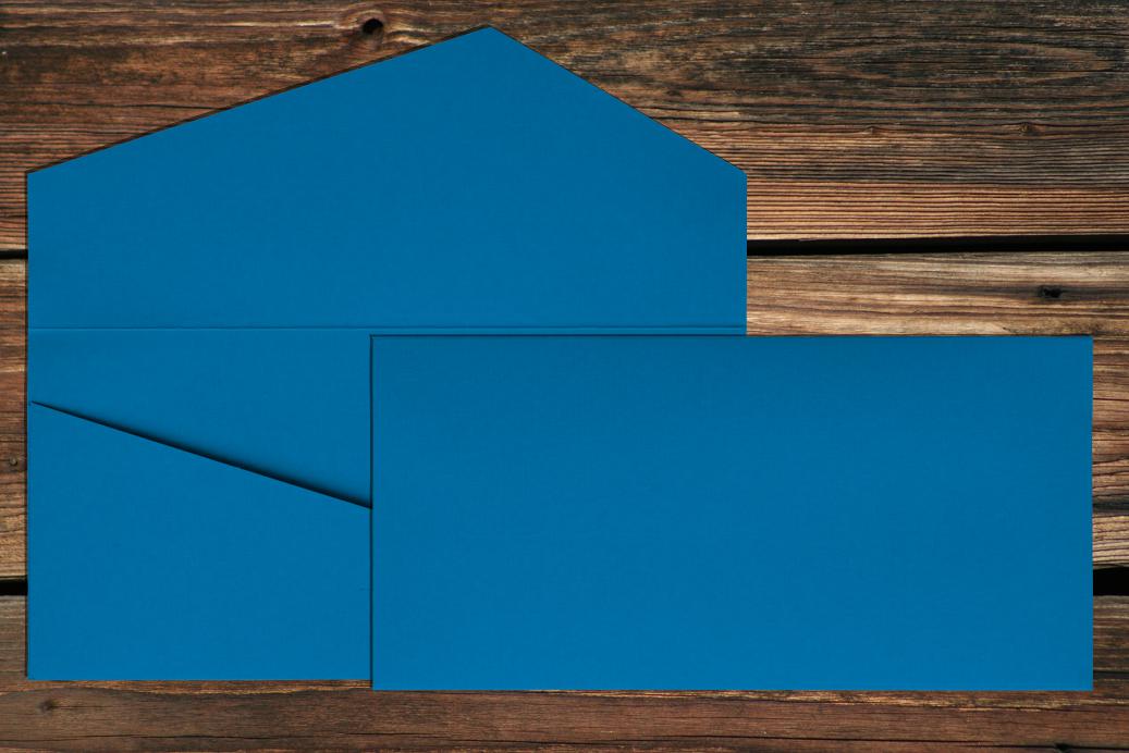 Geschenkkarte DL 110x220 mm Stahlblau gerippt 220 g/qm